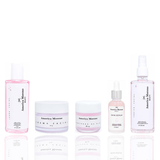 KIT 4: Jabón facial + Crema facial + Contorno de ojos + Skin serum + Tónico facial